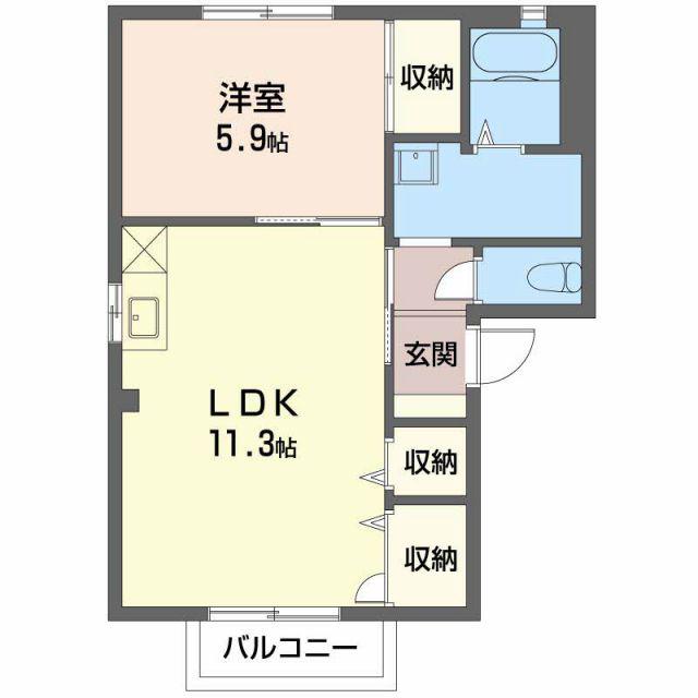 フォーレス1(1LDK/1階)の間取り写真