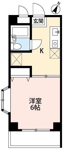 新狭山コアビル(1K/3階)の間取り写真
