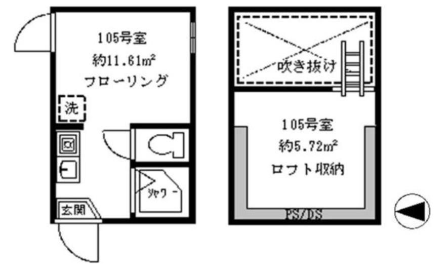 フェリスドルチェ(ワンルーム/1階)の間取り写真
