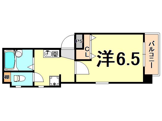 CASA T.M(1K/4階)の間取り写真