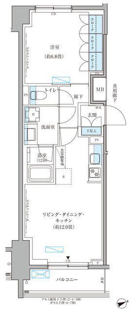 パークアクシス文京本郷(1LDK/6階)の間取り写真