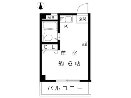 カーザフローラ(ワンルーム/3階)の間取り写真