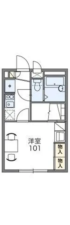 レオパレスグランドール 1階階 間取り