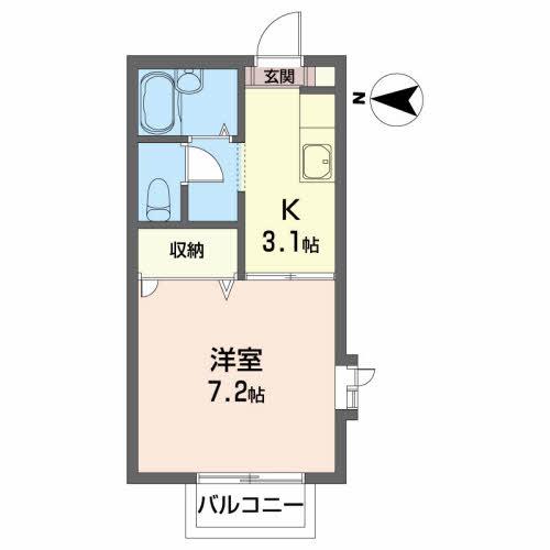 サンハイツ・セブン(1K/2階)の間取り写真