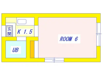 ビューハイム小石I(1K/2階)の間取り写真