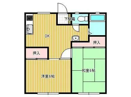 パナハイツ聖(2DK/2階)の間取り写真