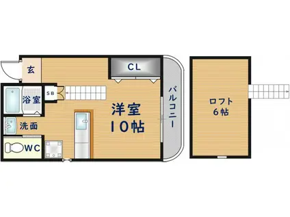 ハイムアーネンエルベ(ワンルーム/3階)の間取り写真