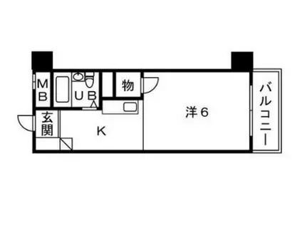 エクシード南天神(1K/9階)の間取り写真