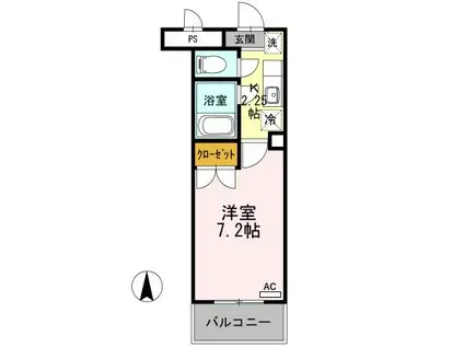 スカイハイム花園(1K/2階)の間取り写真