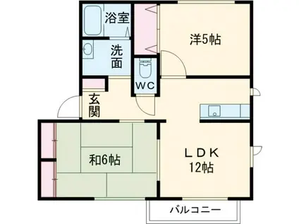 アトリエユキ B(2LDK/2階)の間取り写真