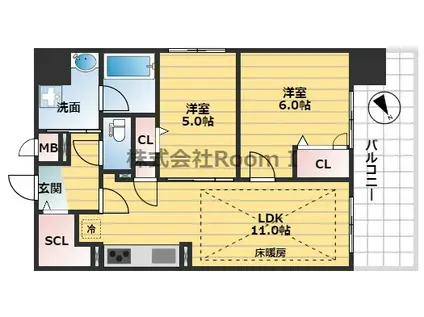 IBC RESIDENCE ウエスト(2LDK/10階)の間取り写真