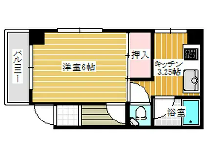 川島コーポ(1K/2階)の間取り写真