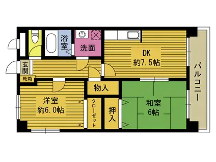 リベールキムラ(2DK/1階)の間取り写真