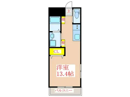 コーポ諏訪II(ワンルーム/1階)の間取り写真