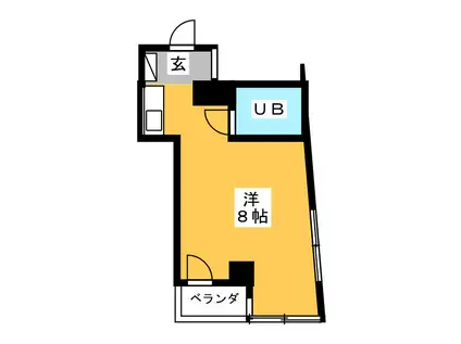 ビラ岡部(ワンルーム/4階)の間取り写真