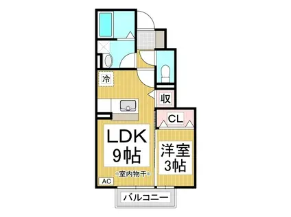 ラシーヌT(1LDK/1階)の間取り写真