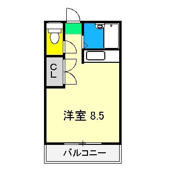 スカイテラス(ワンルーム/1階)の間取り写真