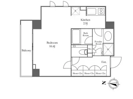 KDXレジデンス恵比寿(1K/7階)の間取り写真