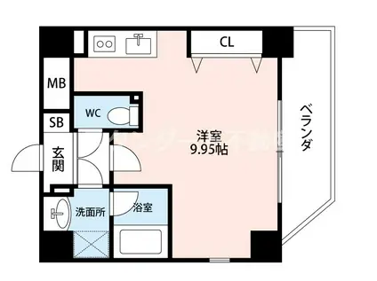 クレグラン北梅田(ワンルーム/2階)の間取り写真