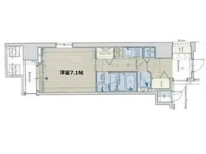 エイペックス梅田東II(1K/11階)の間取り写真