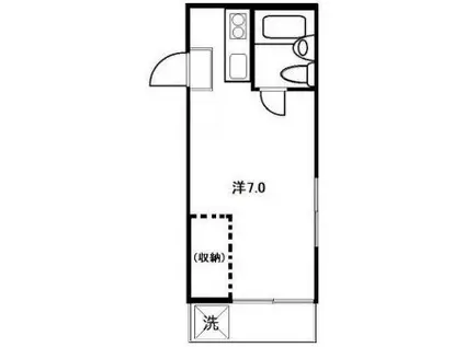 コーポソレイユ(ワンルーム/2階)の間取り写真