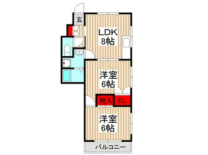 ヤマキマンション(2DK/1階)の間取り写真