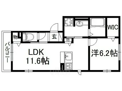 カノープス醍醐(1LDK/3階)の間取り写真