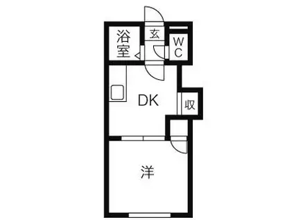 エステートライフ松ヶ枝(1DK/1階)の間取り写真
