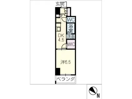 エステムコート名古屋グランツ(1DK/6階)の間取り写真