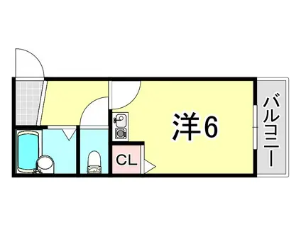 猪名寺ツーワンビル(1K/2階)の間取り写真