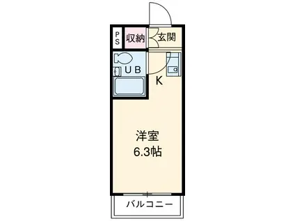 フォーラムイン・東京(ワンルーム/6階)の間取り写真