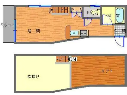 CROSSCORE愛宕(ワンルーム/1階)の間取り写真