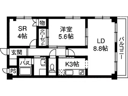 ピュアときめき1番館(2LDK/2階)の間取り写真