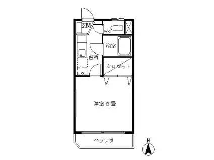 シャト-・ヒルズ(1K/2階)の間取り写真