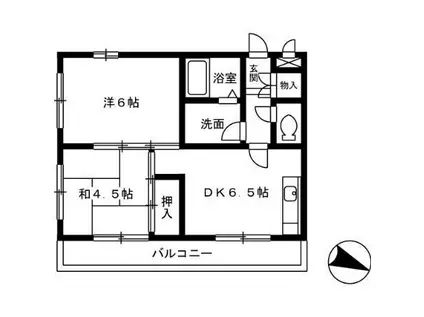 ドゥエル・杉野(2DK/3階)の間取り写真