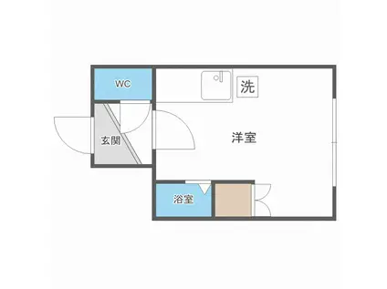 エーエムエスII(ワンルーム/3階)の間取り写真