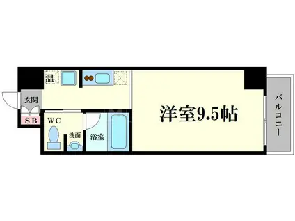 カーサリック同心(ワンルーム/7階)の間取り写真