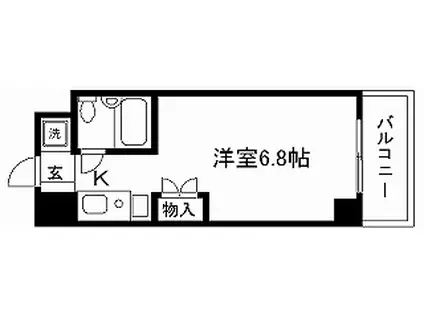 プラネシア京都(1K/4階)の間取り写真