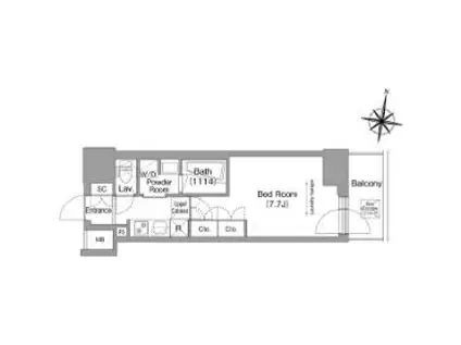 コンフォリア南品川(1K/16階)の間取り写真