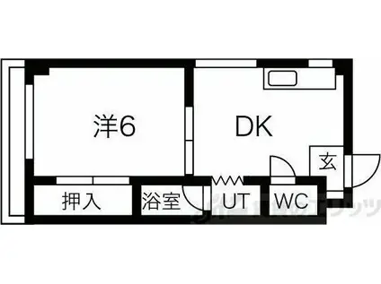 SENSE東淀川(1DK/3階)の間取り写真