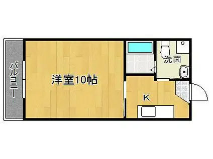 エルジーナ(1K/2階)の間取り写真