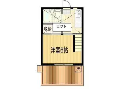 ウェルストンヴィラIII(1K/1階)の間取り写真