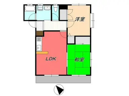 エスワイコート(2LDK/2階)の間取り写真