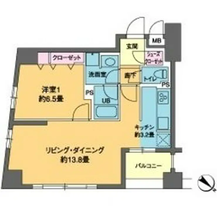 カスタリア茅場町 6階階 間取り