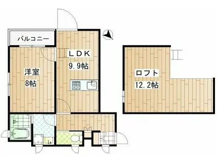 ブロケードグレース(1LDK/3階)の間取り写真