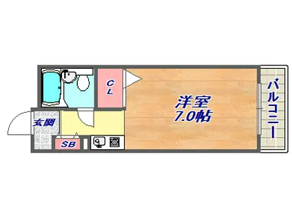 ヴェルドール王子公園(1K/2階)の間取り写真