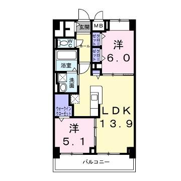 KUNIO(2LDK/2階)の間取り写真