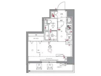 ユリカロゼAZ亀戸II(1K/2階)の間取り写真