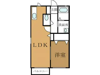 ディアコート(1LDK/1階)の間取り写真