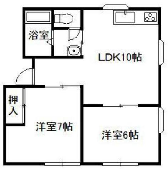 コーポラスB(2LDK/2階)の間取り写真
